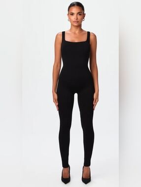 Naked Wardrobe Sculpt Tank Jumpsuit Black New Medium
